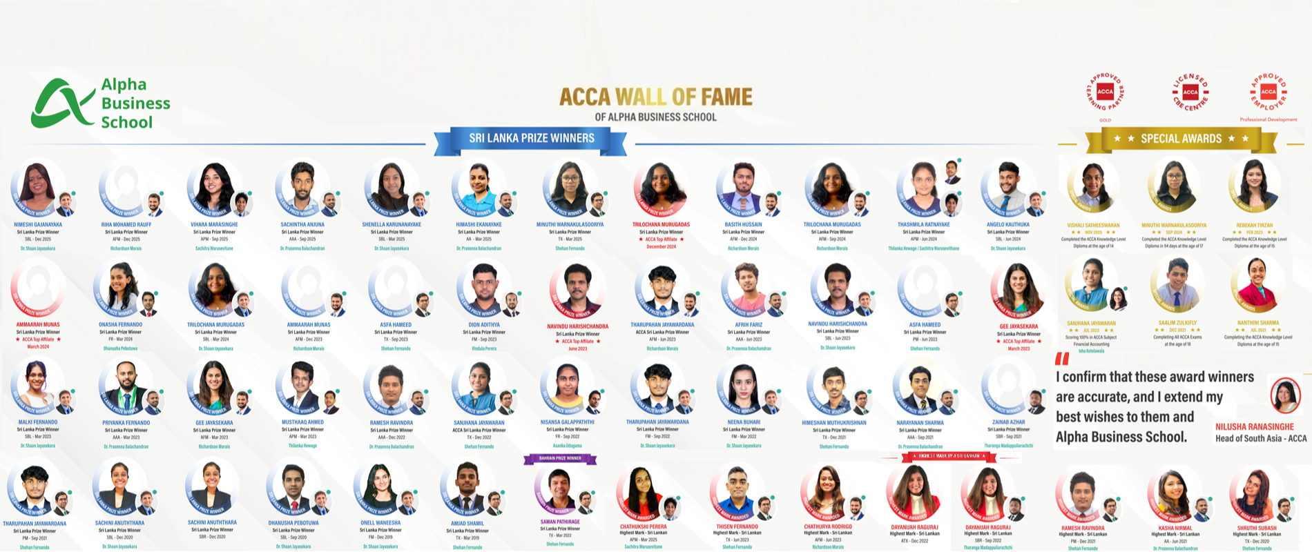 ACCA Local and International Prize Winners and Top Performers