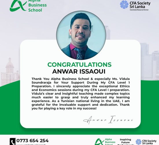 CFA Level 1 Success with Alpha Business School | Anwar Issaoui
