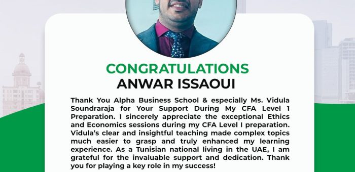 CFA Level 1 Success with Alpha Business School | Anwar Issaoui