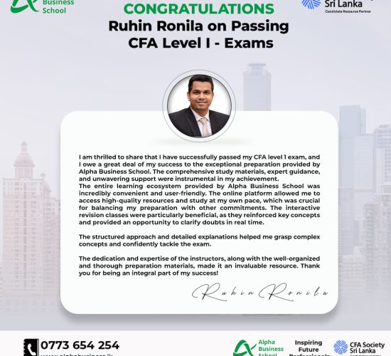 CFA Level 1 Success with Alpha Business School | Ruhin Ronila