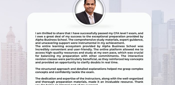 CFA Level 1 Success with Alpha Business School | Ruhin Ronila