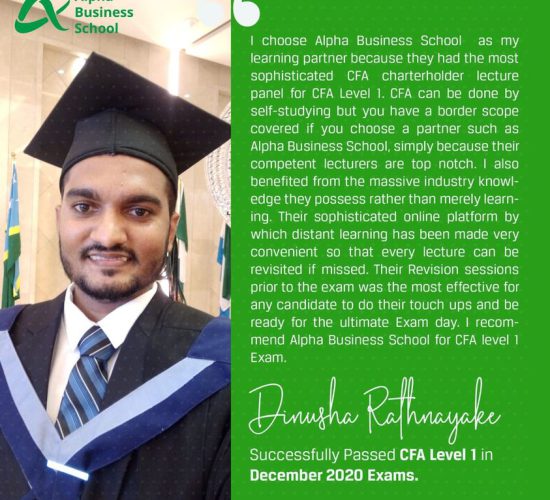 CFA Level 1 Success with Alpha Business School | W.M Dinusha Rathnayake