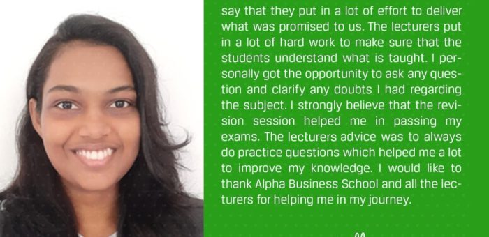 CFA Success with Alpha Business School | Surami Nethmini