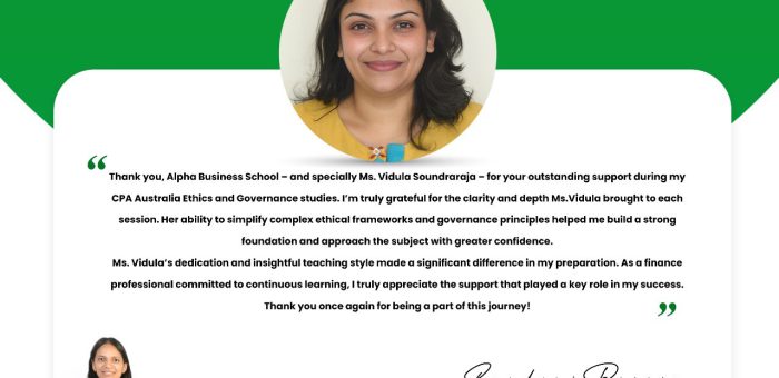 Grateful for Exceptional Support in CPA Australia Ethics and Governance Studies.