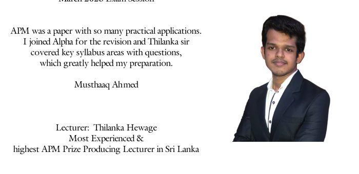 ACCA Sri Lankan Prize Winner APM  March 2023